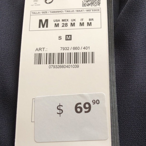 Zara Long Navy Blue Tunic - Picture 4 of 4